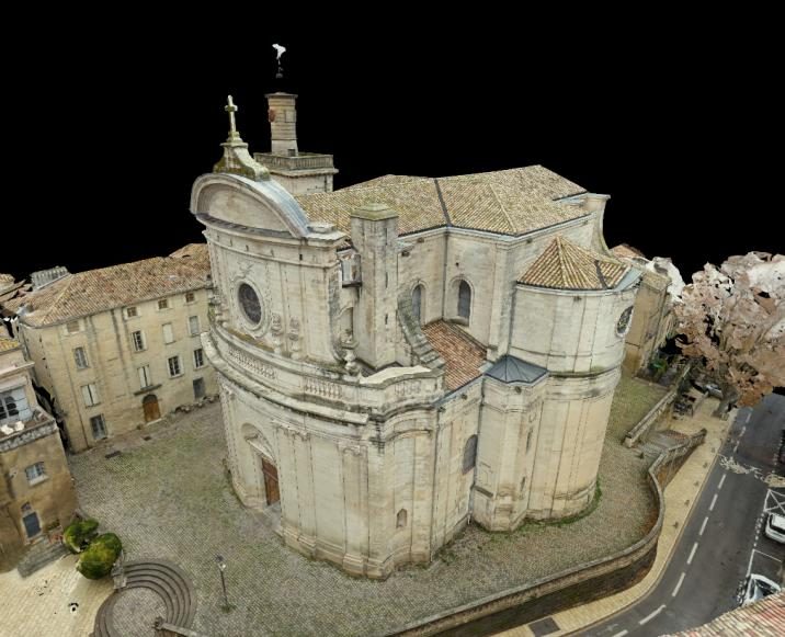 Modèle 3D photogrammétrique de l'église Saint-Étienne d'Uzès