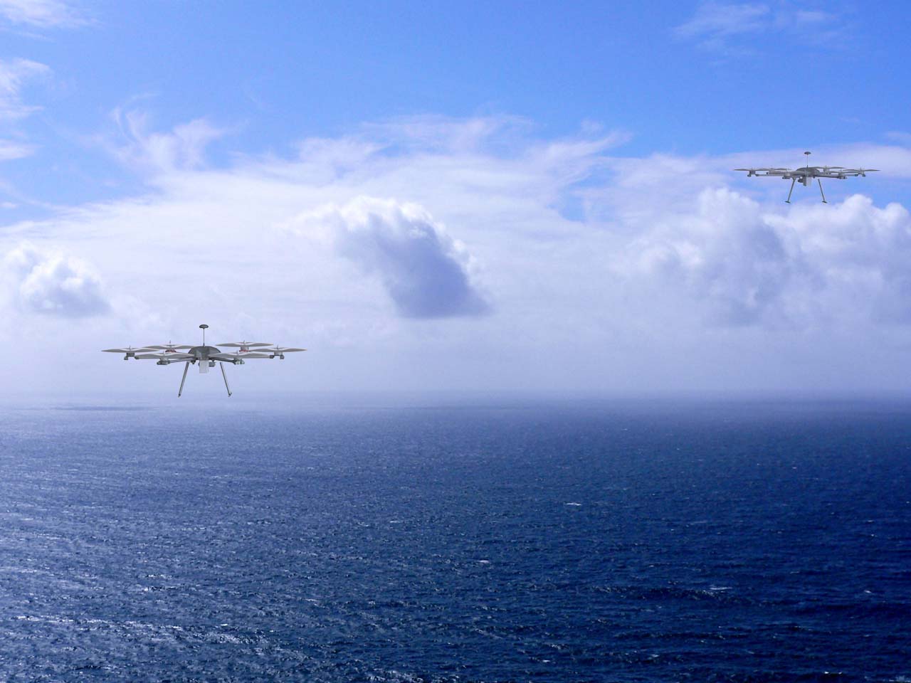 Nous intervenons au dessus des mers, pour la localisation de navire ou avions en perdition.